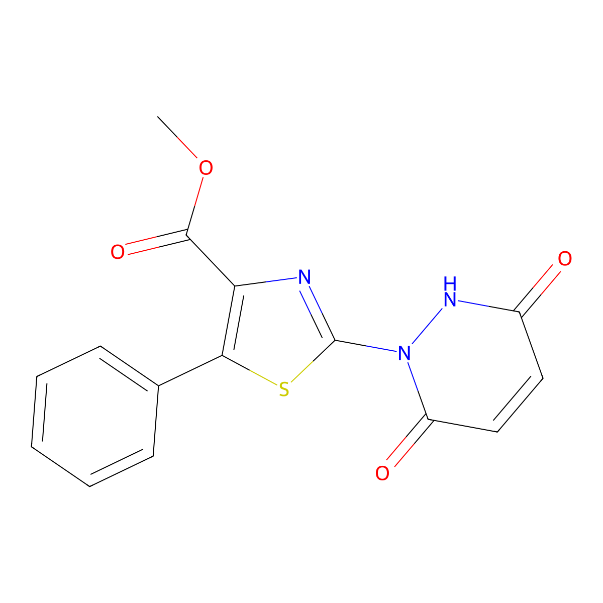 methyl 2-[3-hydroxy-6-oxo-1(6H)-pyridazinyl]-5-phenyl-1,3-thiazole-4-carboxylate molecular structure, CAS 531495-03-1