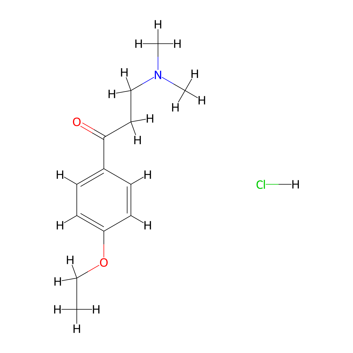 1-Propanone, 3-(dimethylamino)-1-(4-ethoxyphenyl)-, hydrochloride molecular structure, CAS 5315-21-9