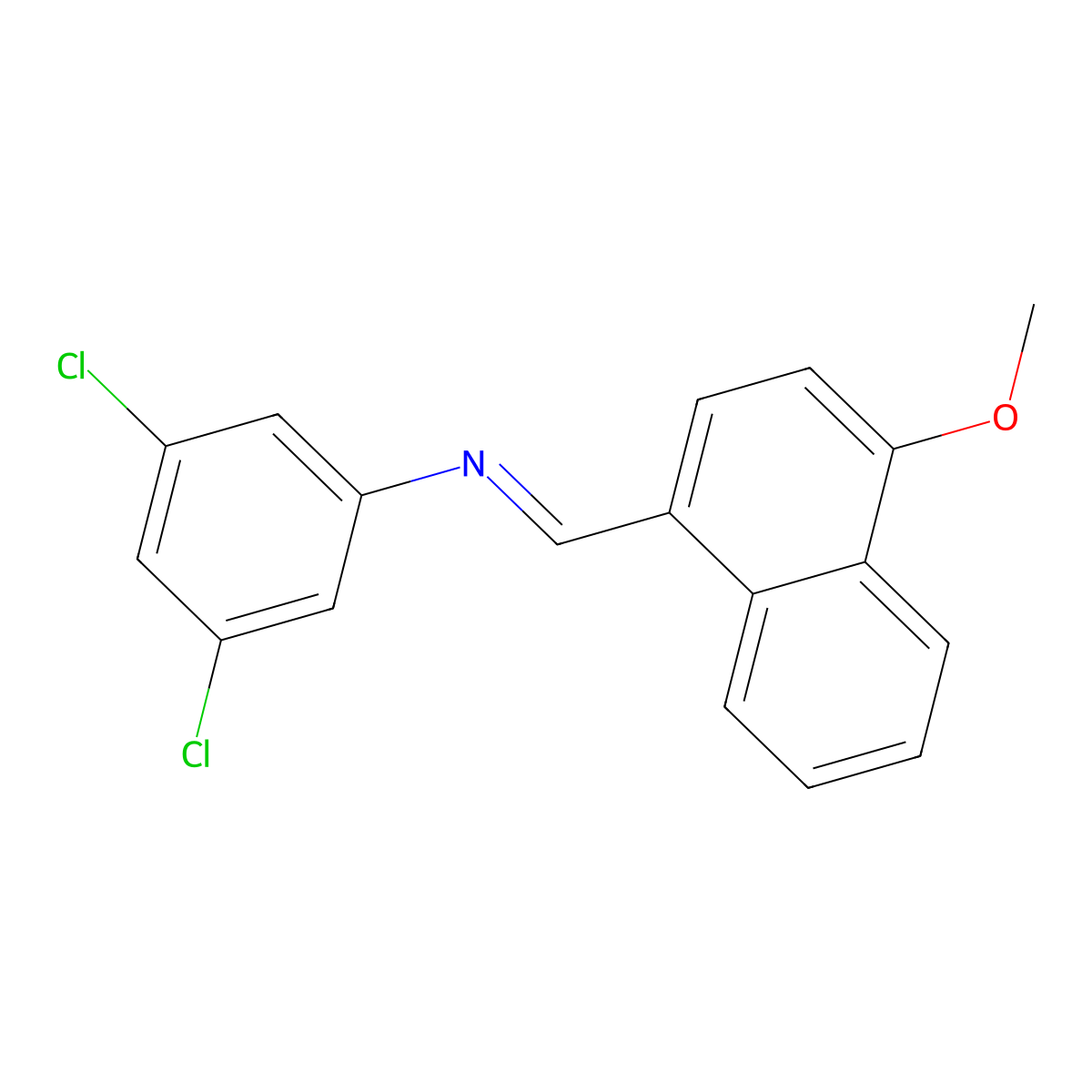 N-(3,5-dichlorophenyl)-1-(4-methoxynaphthalen-1-yl)methanimine molecular structure, CAS 5315-40-2