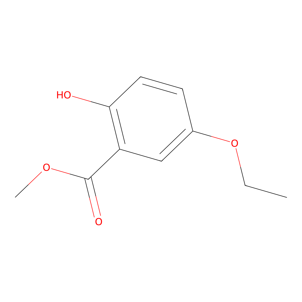 Methyl 5-ethoxy-2-hydroxybenzoate molecular structure, CAS 5315-78-6
