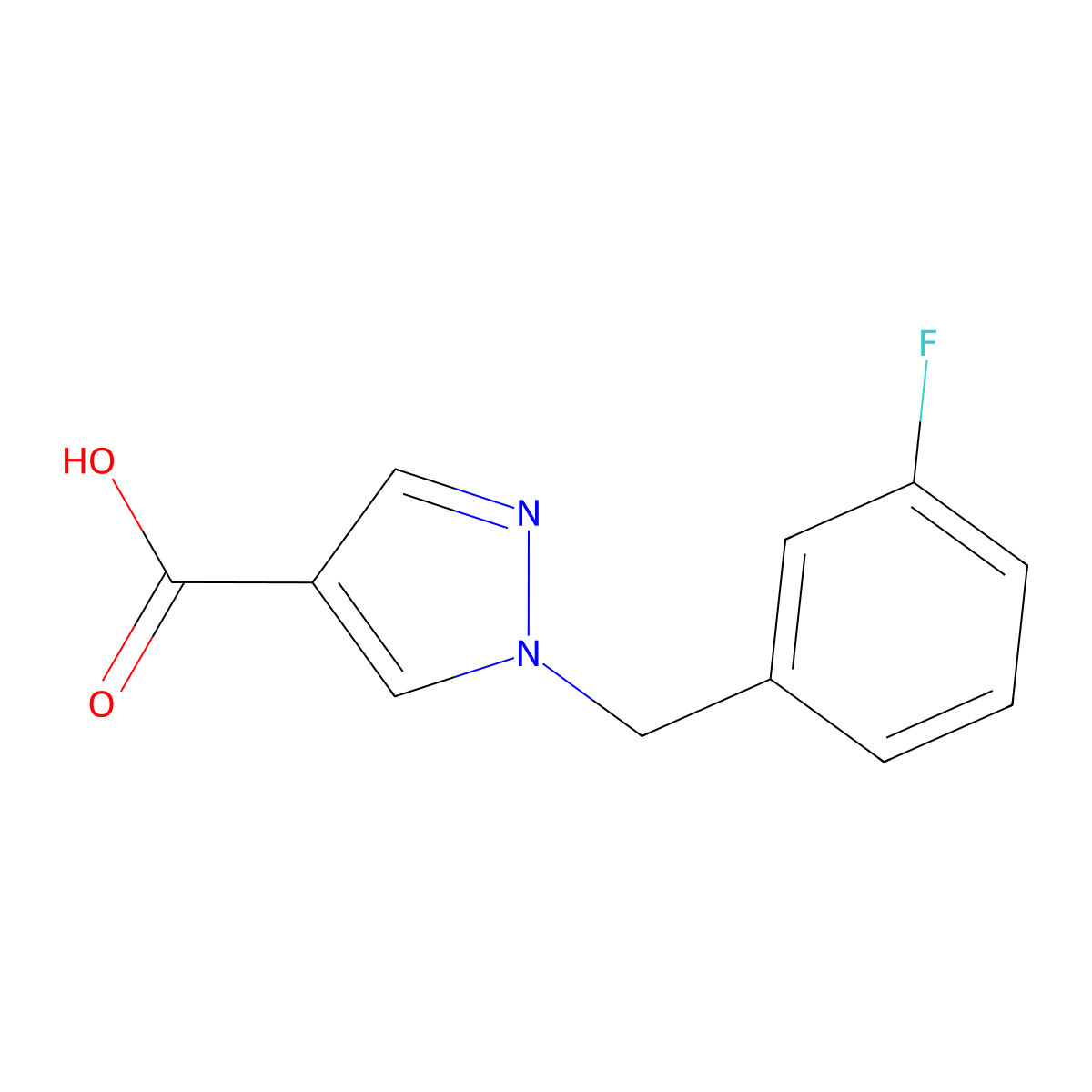1-(3-Fluorobenzyl)-1H-pyrazole-4-carboxylic acid molecular structure, CAS 531506-66-8