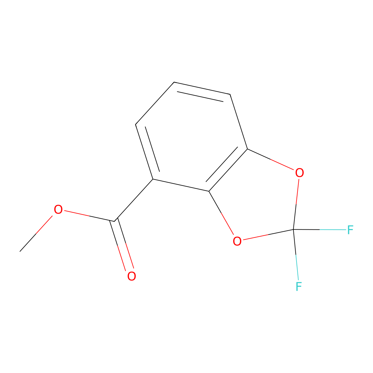 Methyl 2,2-difluoro-1,3-benzodioxole-4-carboxylate molecular structure, CAS 531508-32-4