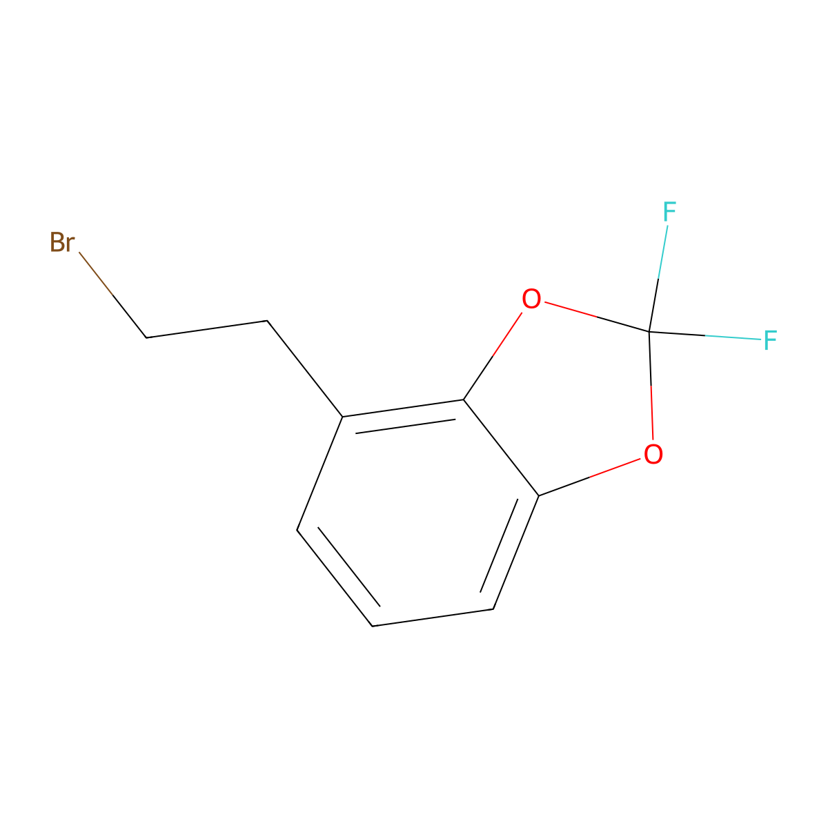 4-(2-Bromoethyl)-2,2-difluoro-1,3-dioxaindane molecular structure, CAS 531508-36-8