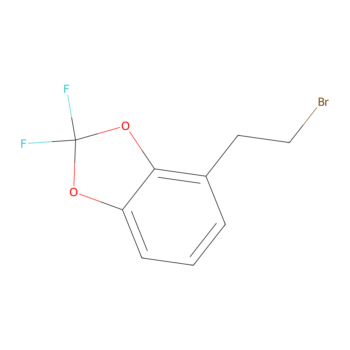 4-(2-Bromoethyl)-2,2-difluoro-1,3-dioxaindane molecular structure, CAS 531508-36-8