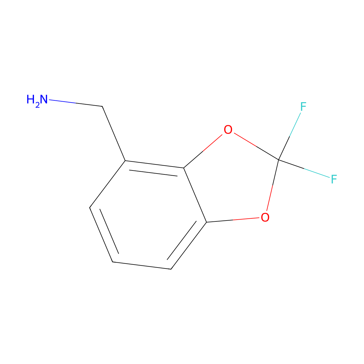 (2,2-difluoro-2H-1,3-benzodioxol-4-yl)methanamine molecular structure, CAS 531508-46-0