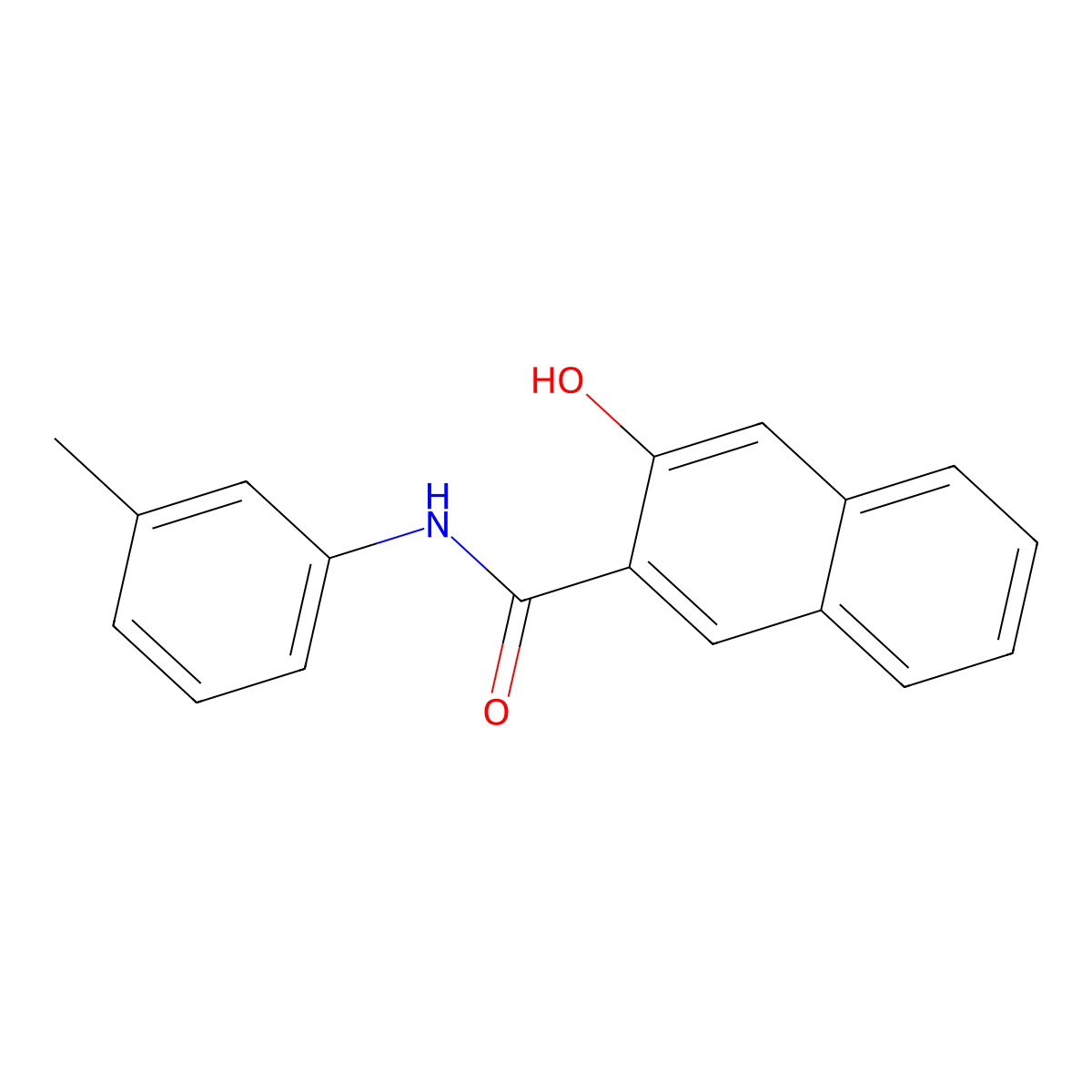 2-Naphthalenecarboxamide, 3-hydroxy-N-(3-methylphenyl)- molecular structure, CAS 53151-08-9