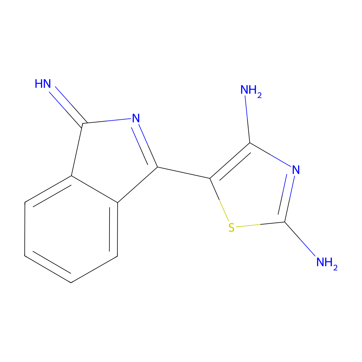 1H-Isoindol-3-amine, 1-(2-amino-4-imino-5(4H)-thiazolylidene)- molecular structure, CAS 53151-84-1