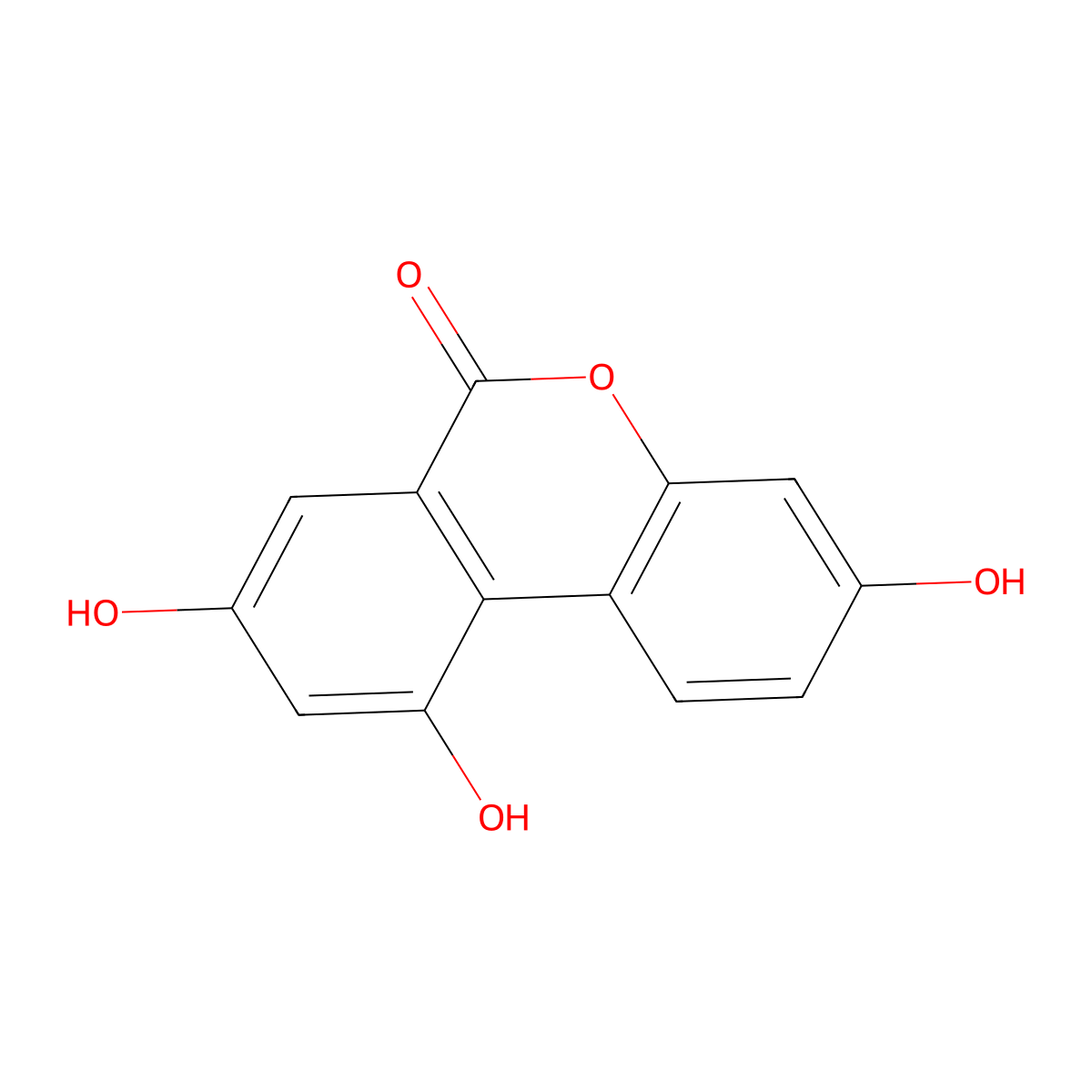 3,8,10-Trihydroxybenzo(c)chromen-6-one molecular structure, CAS 531512-26-2