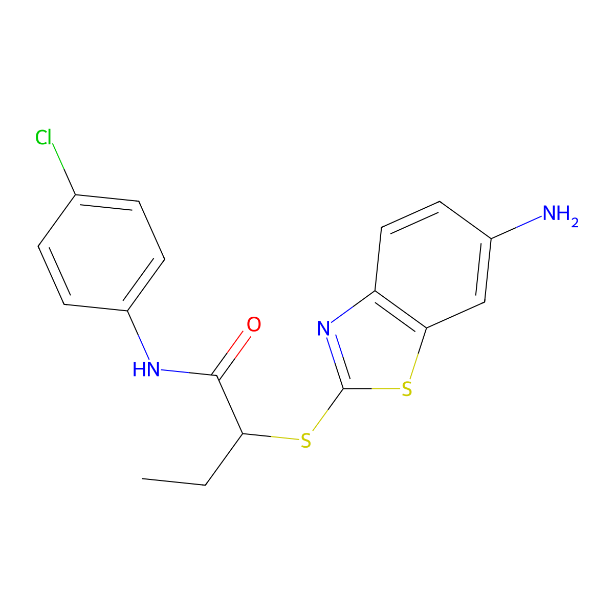 2-[(6-amino-1,3-benzothiazol-2-yl)sulfanyl]-N-(4-chlorophenyl)butanamide molecular structure, CAS 531515-15-8