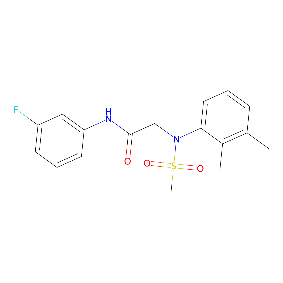 2-(2,3-dimethyl-N-methylsulfonylanilino)-N-(3-fluorophenyl)acetamide molecular structure, CAS 531515-26-1