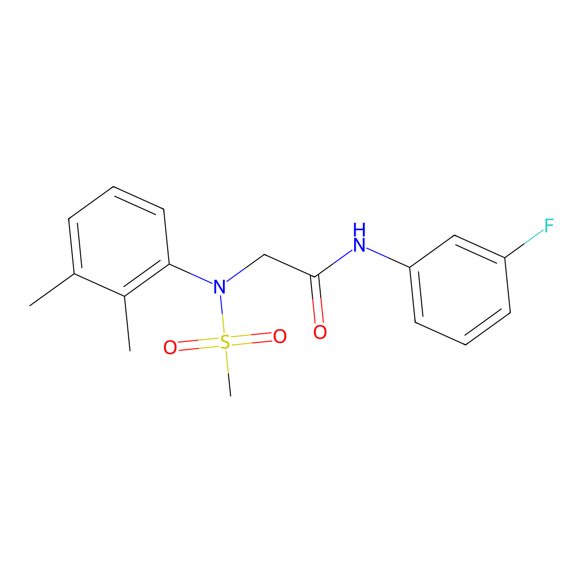 2-(2,3-dimethyl-N-methylsulfonylanilino)-N-(3-fluorophenyl)acetamide molecular structure, CAS 531515-26-1