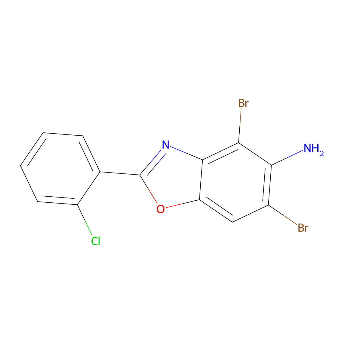4,6-Dibromo-2-(2-chlorophenyl)-1,3-benzoxazol-5-amine molecular structure, CAS 531515-79-4
