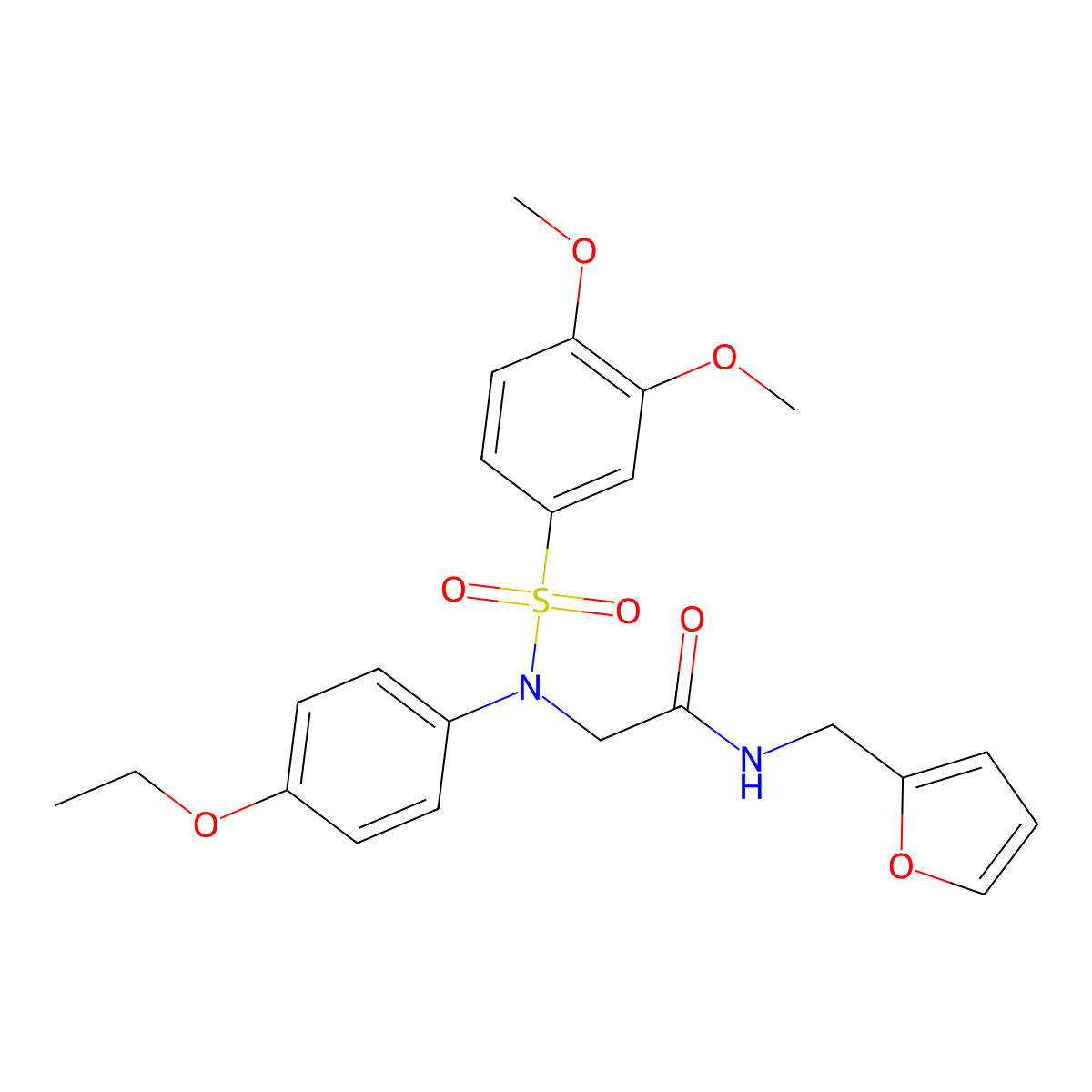 2-(N-(3,4-dimethoxyphenyl)sulfonyl-4-ethoxyanilino)-N-(furan-2-ylmethyl)acetamide molecular structure, CAS 531515-95-4