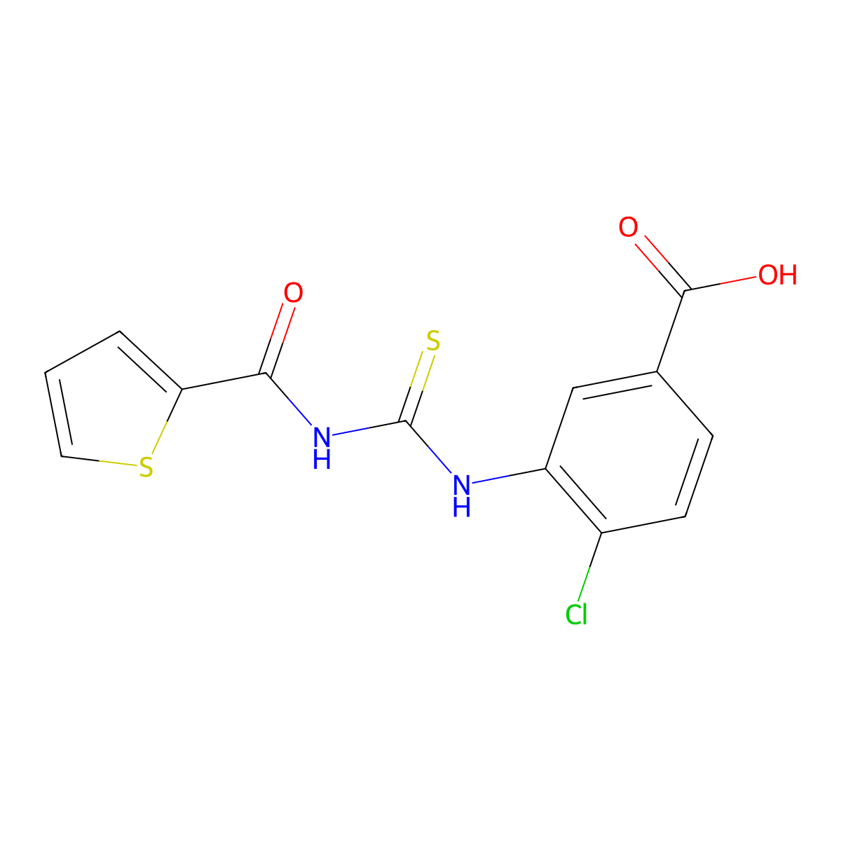4-Chloro-3-{[(thiophen-2-ylcarbonyl)carbamothioyl]amino}benzoic acid molecular structure, CAS 531515-99-8