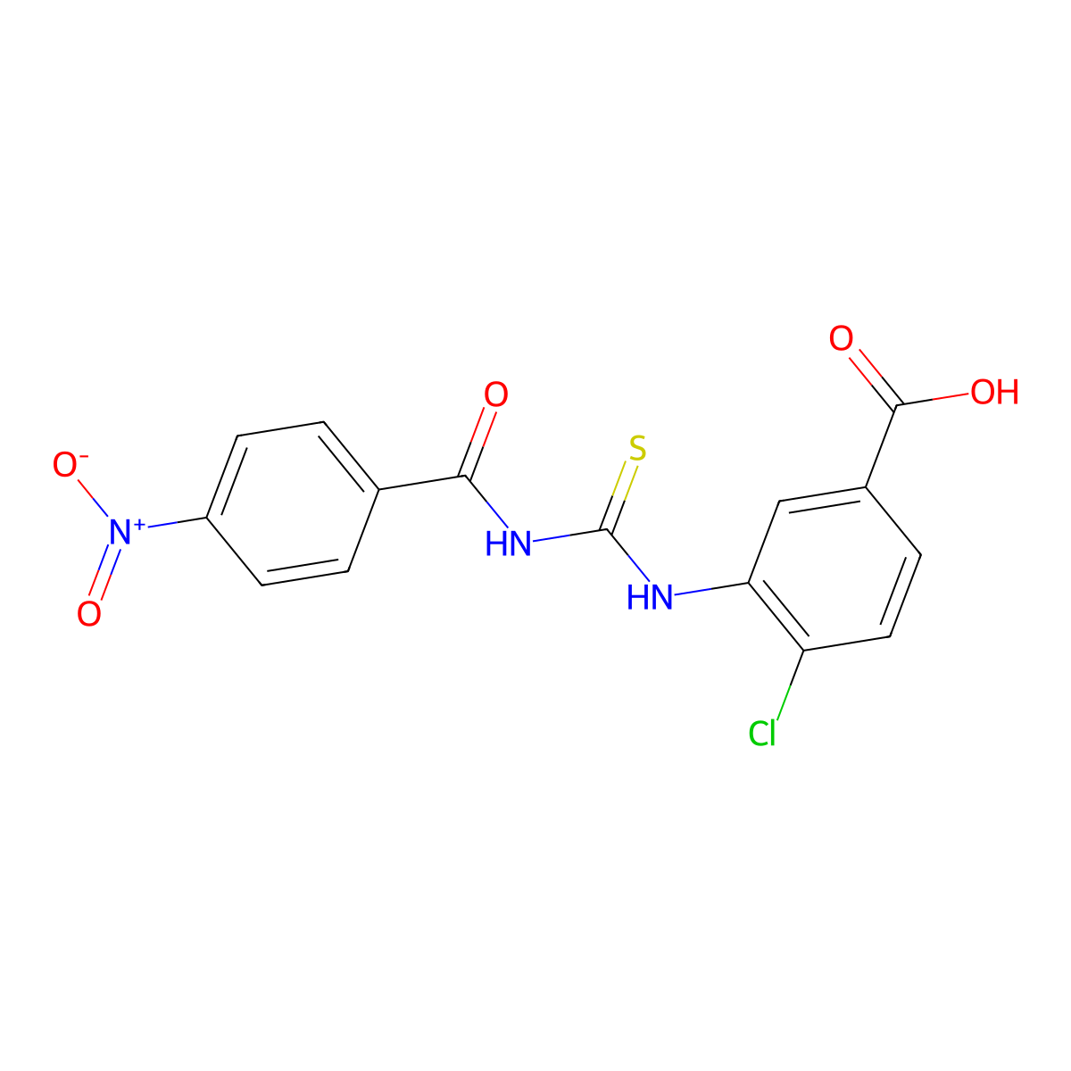 4-Chloro-3-[(4-nitrobenzoyl)carbamothioylamino]benzoic acid molecular structure, CAS 531516-05-9