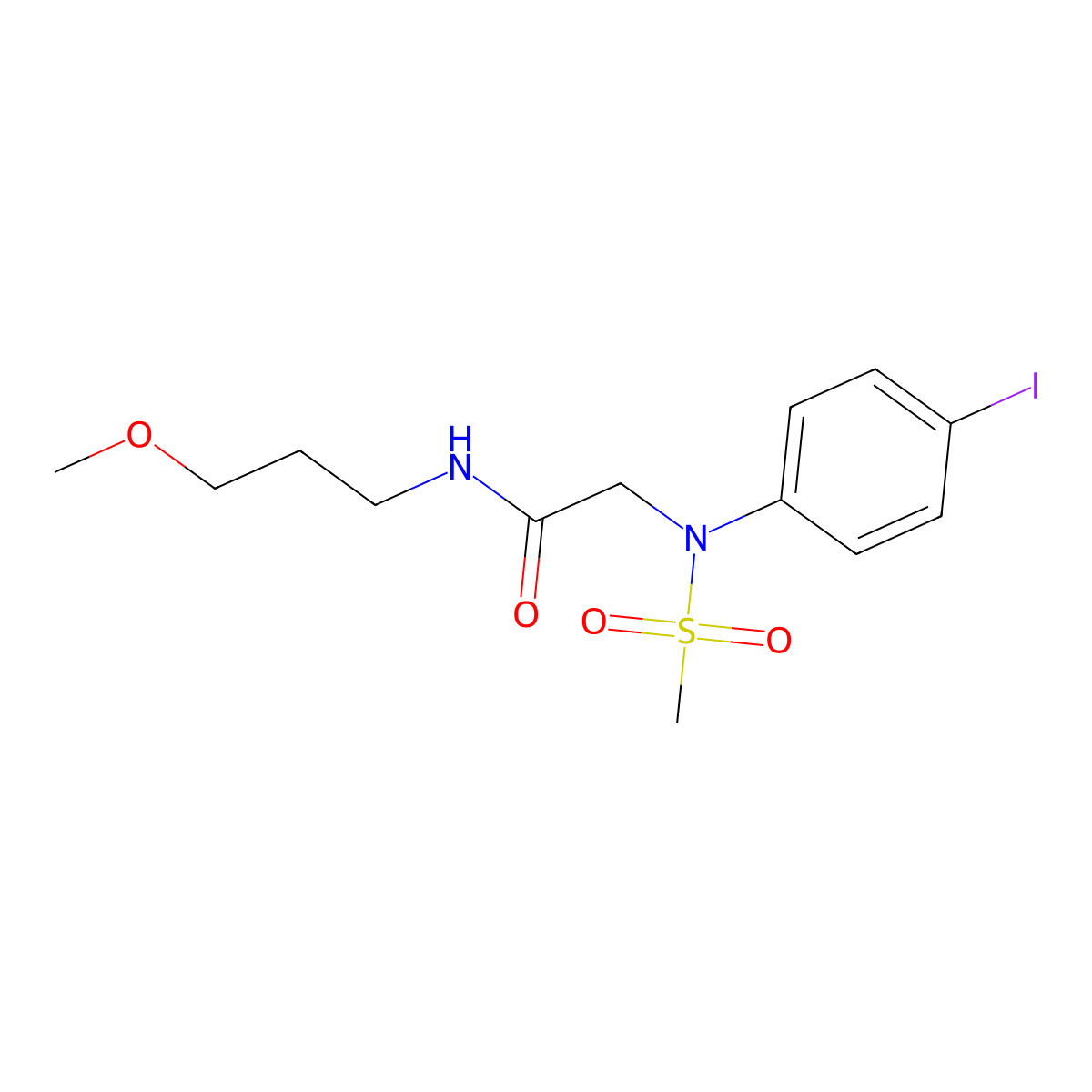 2-(4-iodo-N-methylsulfonylanilino)-N-(3-methoxypropyl)acetamide molecular structure, CAS 531516-90-2