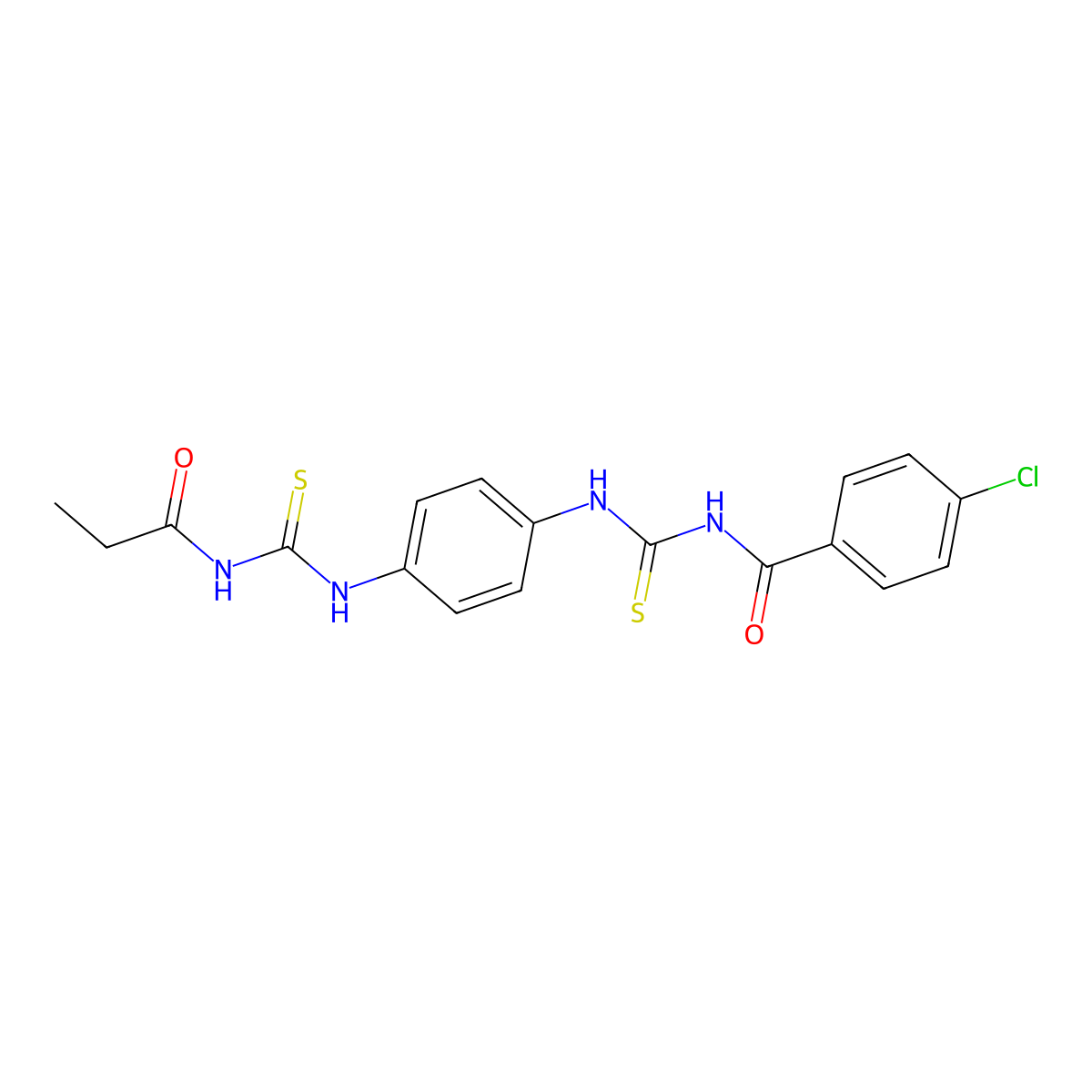 4-chloro-N-[[4-(propanoylcarbamothioylamino)phenyl]carbamothioyl]benzamide molecular structure, CAS 531517-23-4