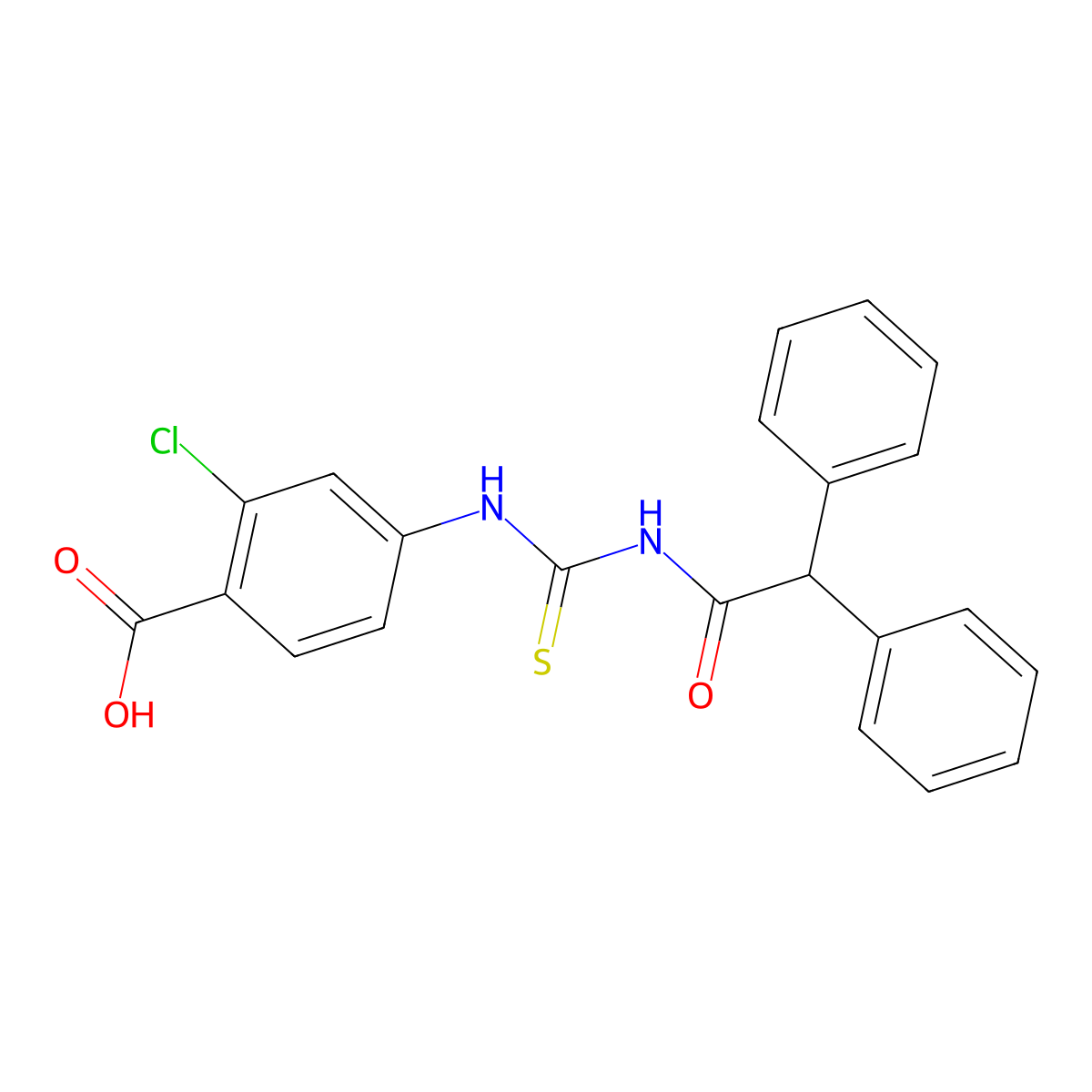 2-Chloro-4-{[(diphenylacetyl)carbamothioyl]amino}benzoic acid molecular structure, CAS 531519-49-0