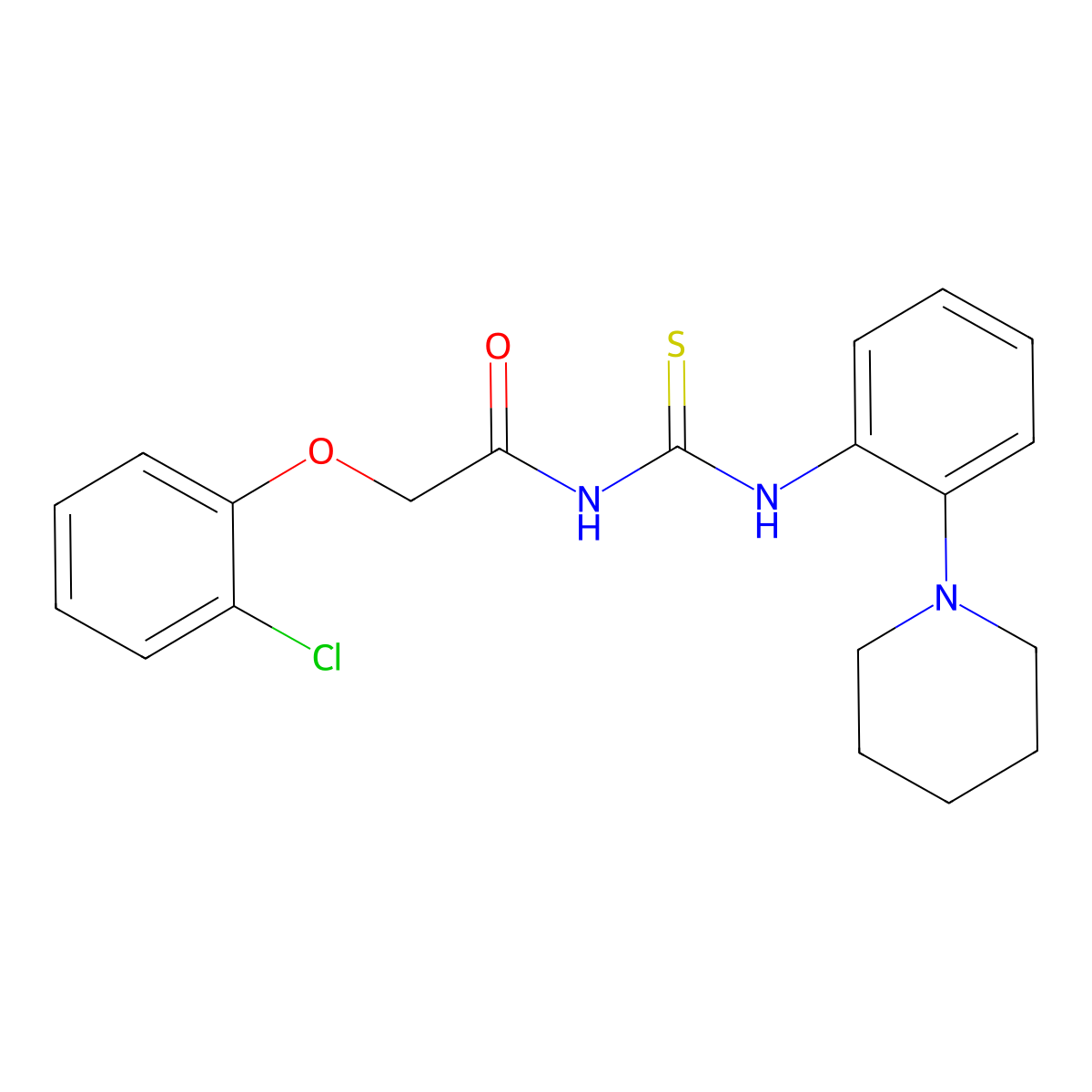 2-(2-chlorophenoxy)-N-[(2-piperidin-1-ylphenyl)carbamothioyl]acetamide molecular structure, CAS 531519-93-4