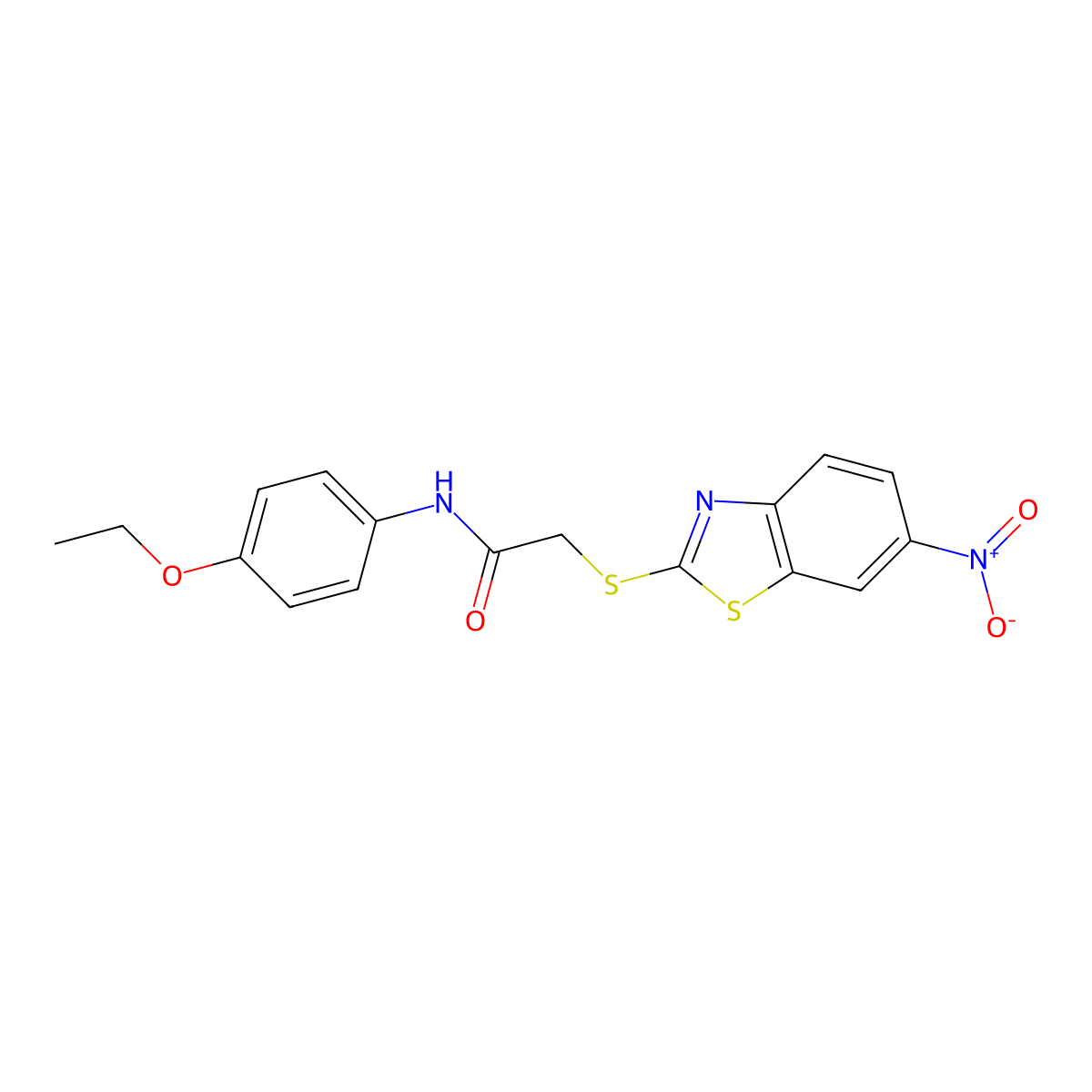 N-(4-ethoxyphenyl)-2-[(6-nitro-1,3-benzothiazol-2-yl)sulfanyl]acetamide molecular structure, CAS 531520-31-7