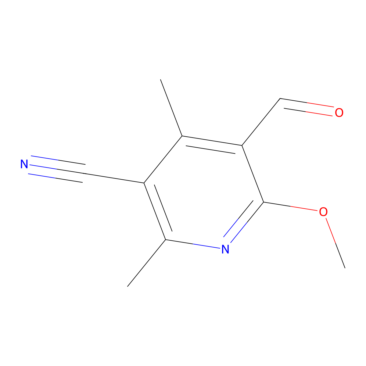 5-Formyl-6-methoxy-2,4-dimethylnicotinonitrile molecular structure, CAS 531521-30-9