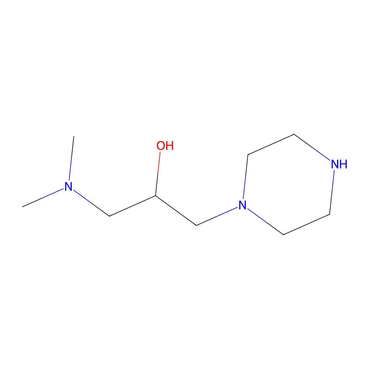 1-(Dimethylamino)-3-(piperazin-1-yl)propan-2-ol molecular structure, CAS 531523-06-5