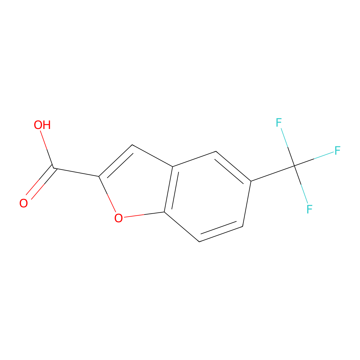5-(trifluoromethyl)benzofuran-2-carboxylic Acid molecular structure, CAS 531524-04-6