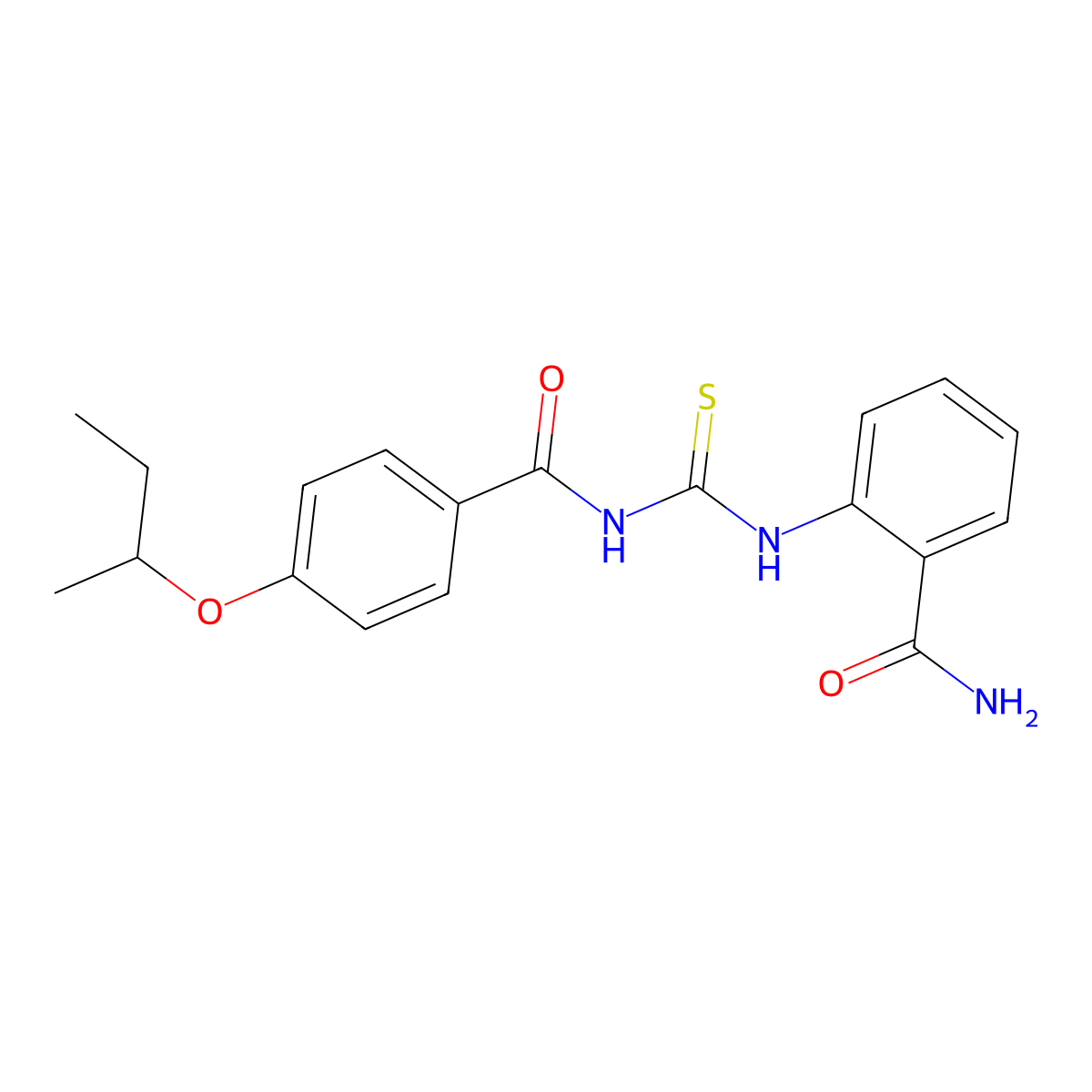 4-(butan-2-yloxy)-N-[(2-carbamoylphenyl)carbamothioyl]benzamide molecular structure, CAS 531526-61-1