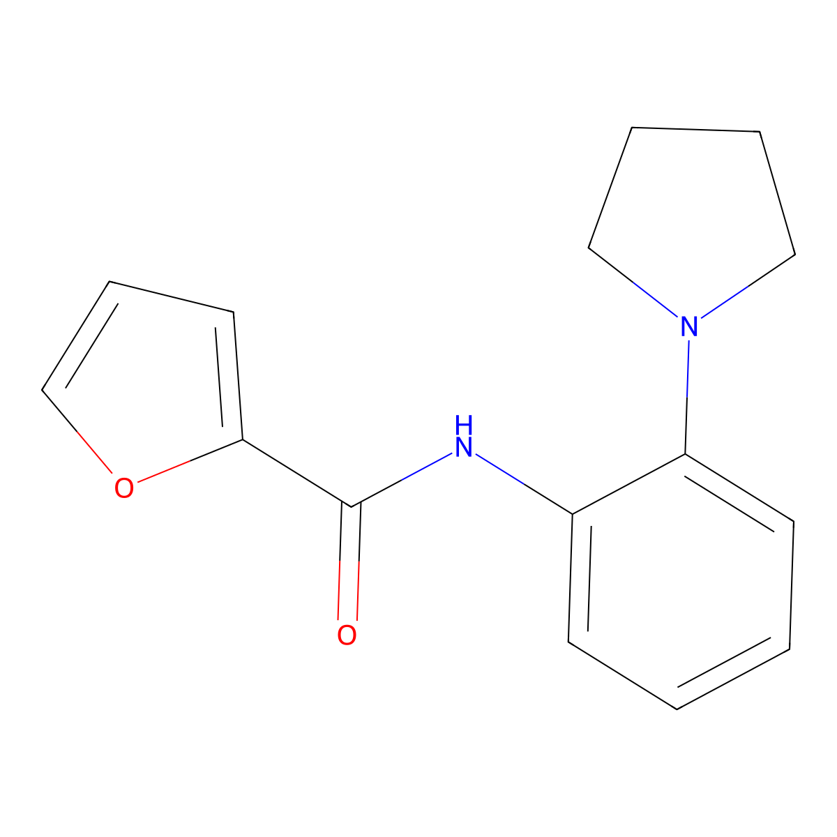 N-[2-(pyrrolidin-1-yl)phenyl]furan-2-carboxamide molecular structure, CAS 531527-14-7