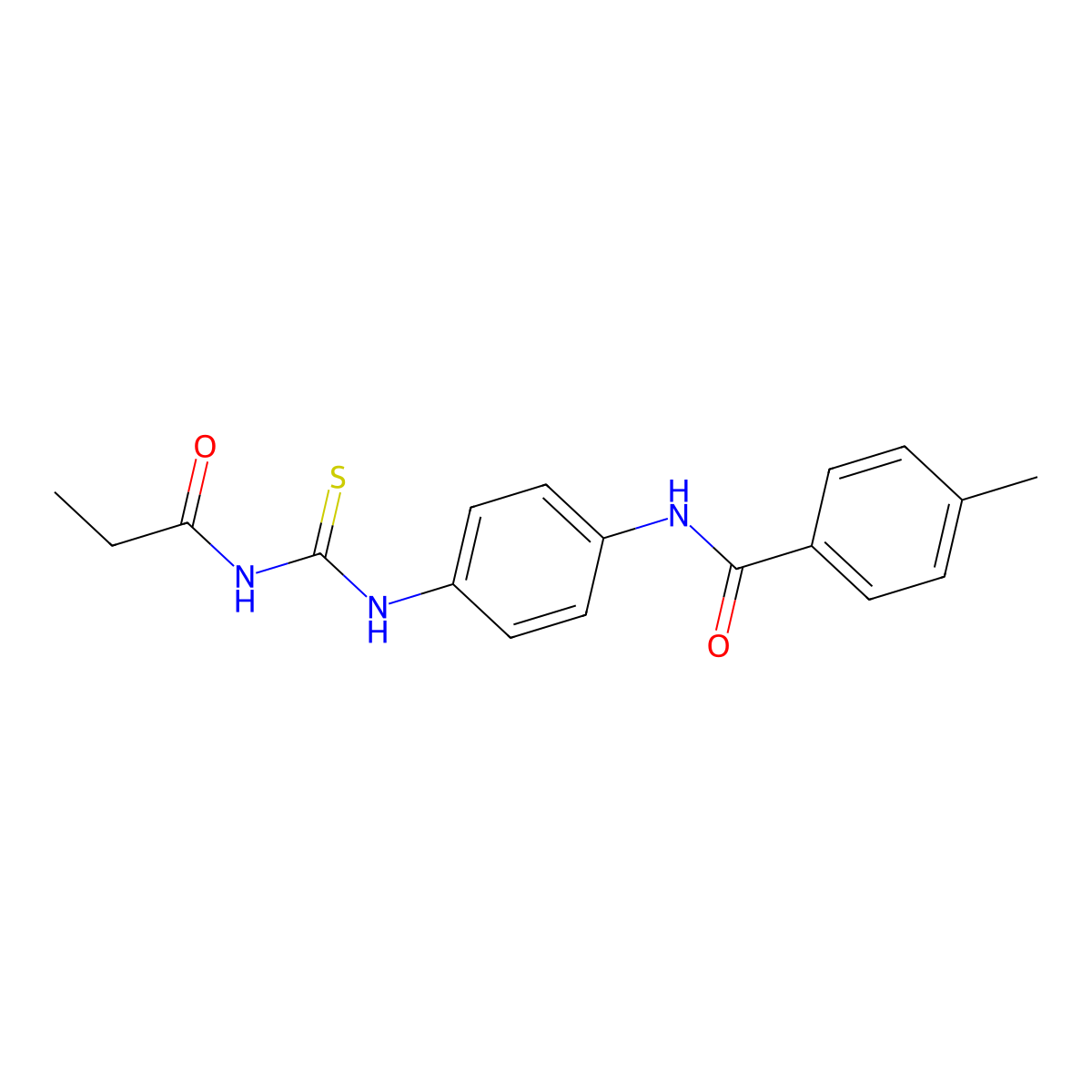 4-methyl-N-{4-[(propanoylcarbamothioyl)amino]phenyl}benzamide molecular structure, CAS 531528-18-4