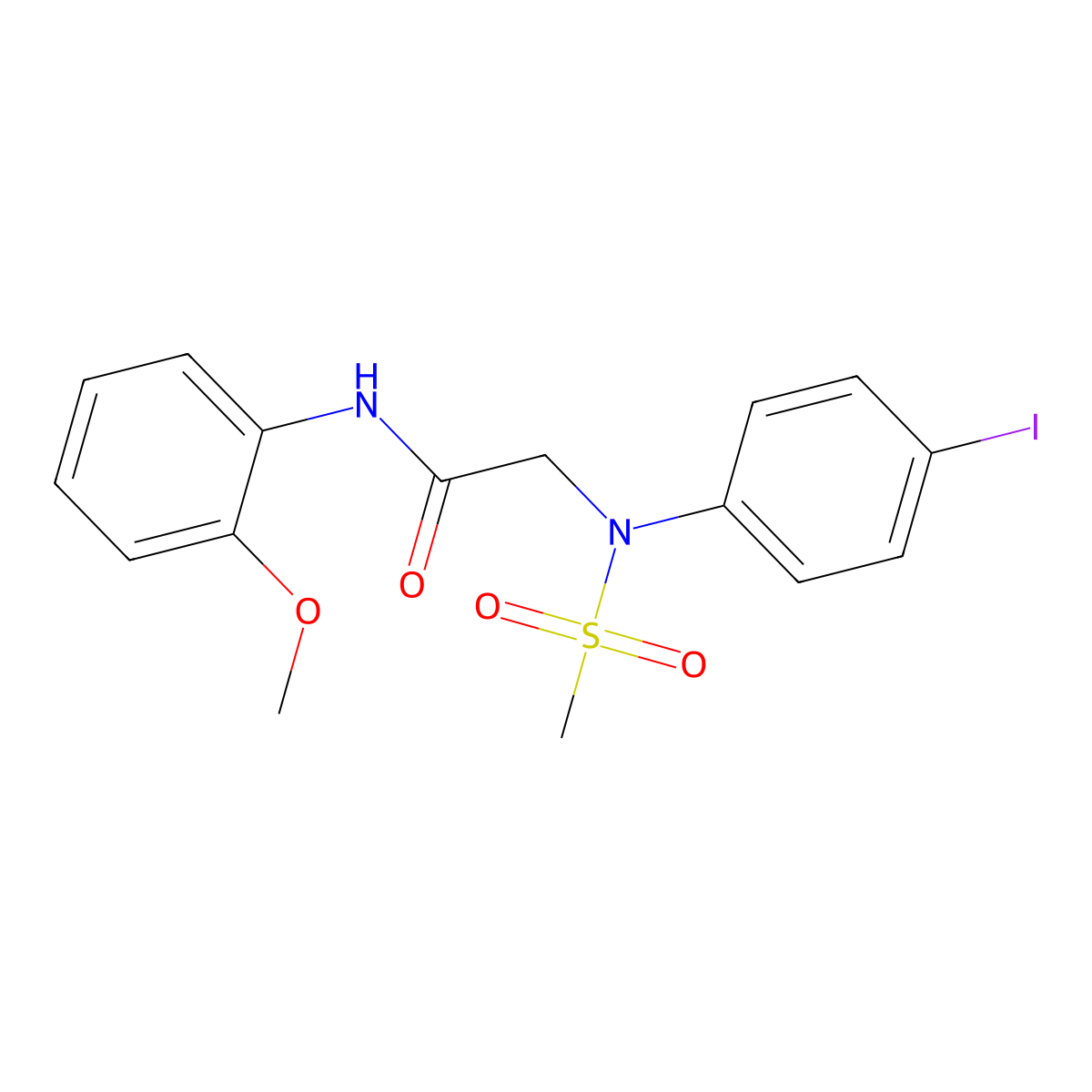 2-(4-iodo-N-methylsulfonylanilino)-N-(2-methoxyphenyl)acetamide molecular structure, CAS 531528-34-4
