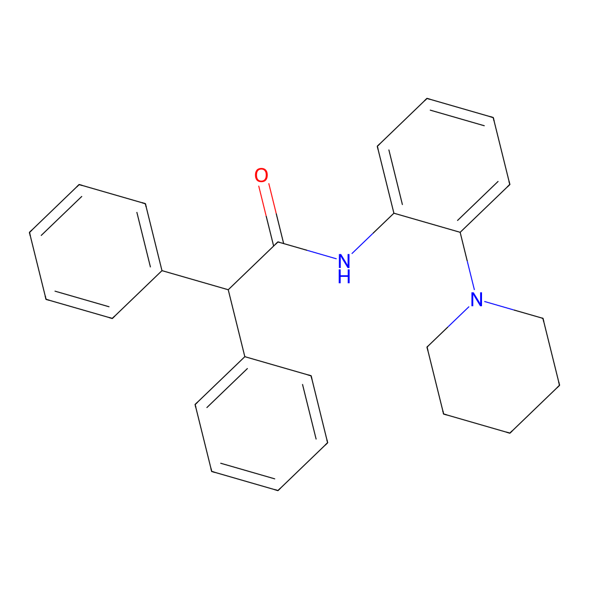 2,2-diphenyl-N-(2-piperidin-1-ylphenyl)acetamide molecular structure, CAS 531528-46-8