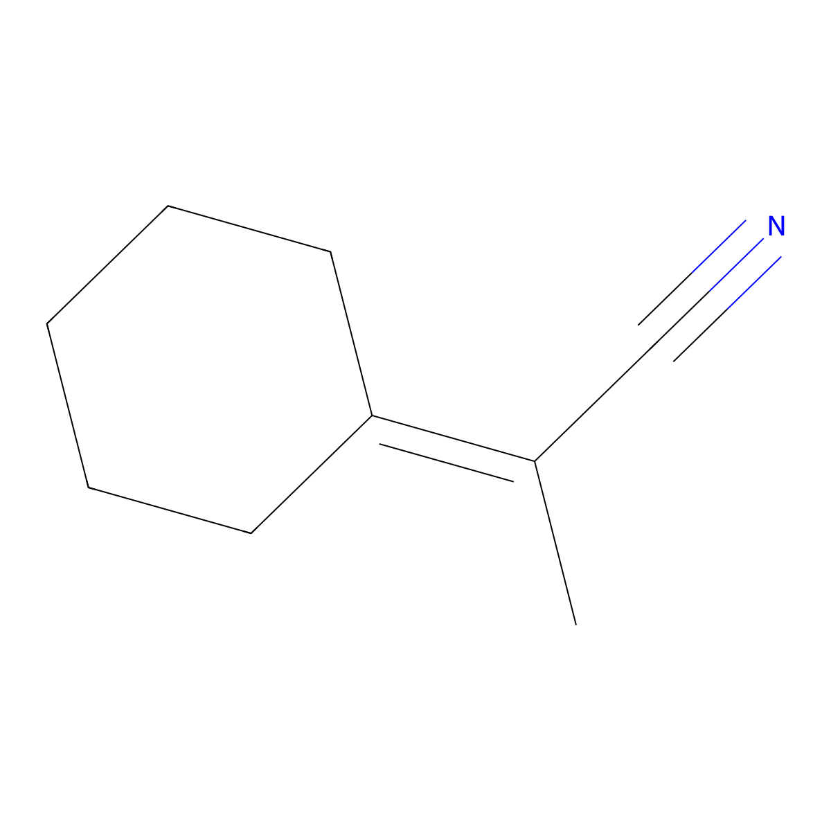 2-Cyclohexylidenepropanenitrile molecular structure, CAS 53153-76-7
