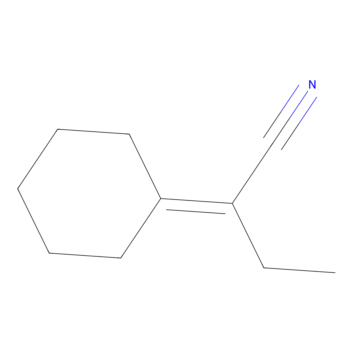 2-Cyclohexylidenebutanenitrile molecular structure, CAS 53153-77-8