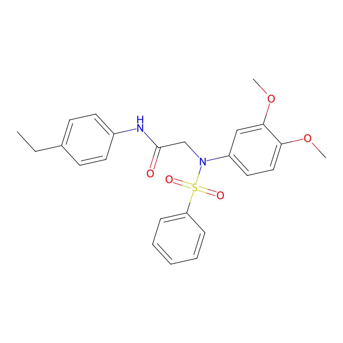 2-[N-(benzenesulfonyl)-3,4-dimethoxyanilino]-N-(4-ethylphenyl)acetamide molecular structure, CAS 531530-84-4