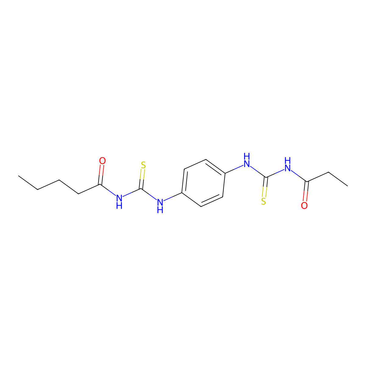 N-[[4-(propanoylcarbamothioylamino)phenyl]carbamothioyl]pentanamide molecular structure, CAS 531531-35-8