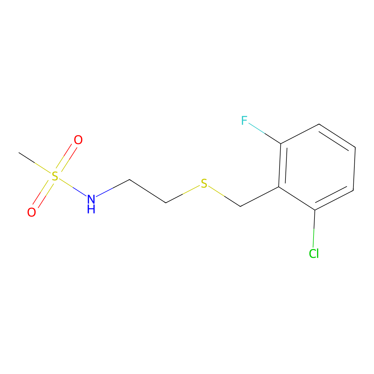 N-{2-[(2-chloro-6-fluorobenzyl)sulfanyl]ethyl}methanesulfonamide molecular structure, CAS 531531-88-1