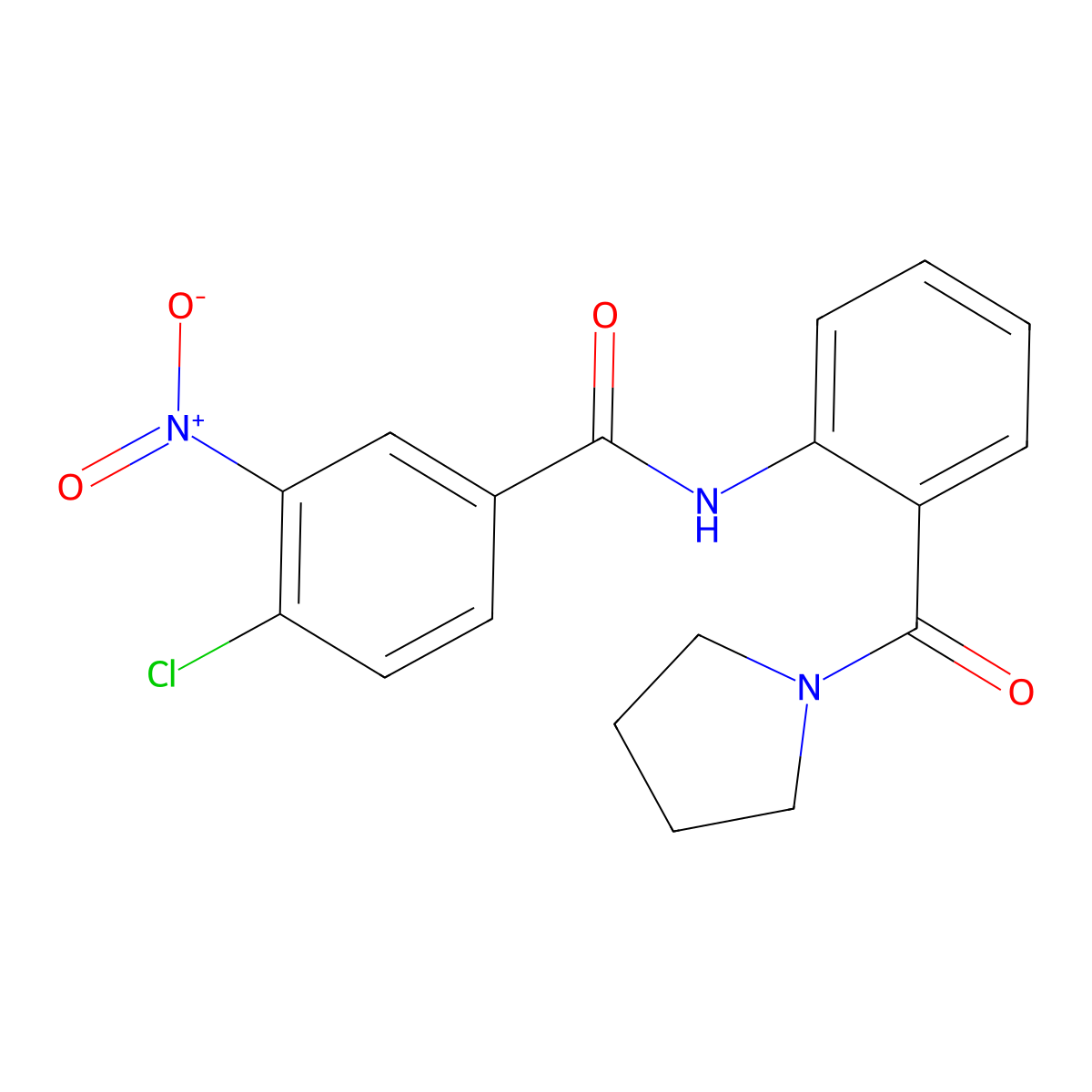 4-chloro-3-nitro-N-[2-(pyrrolidine-1-carbonyl)phenyl]benzamide molecular structure, CAS 531531-90-5
