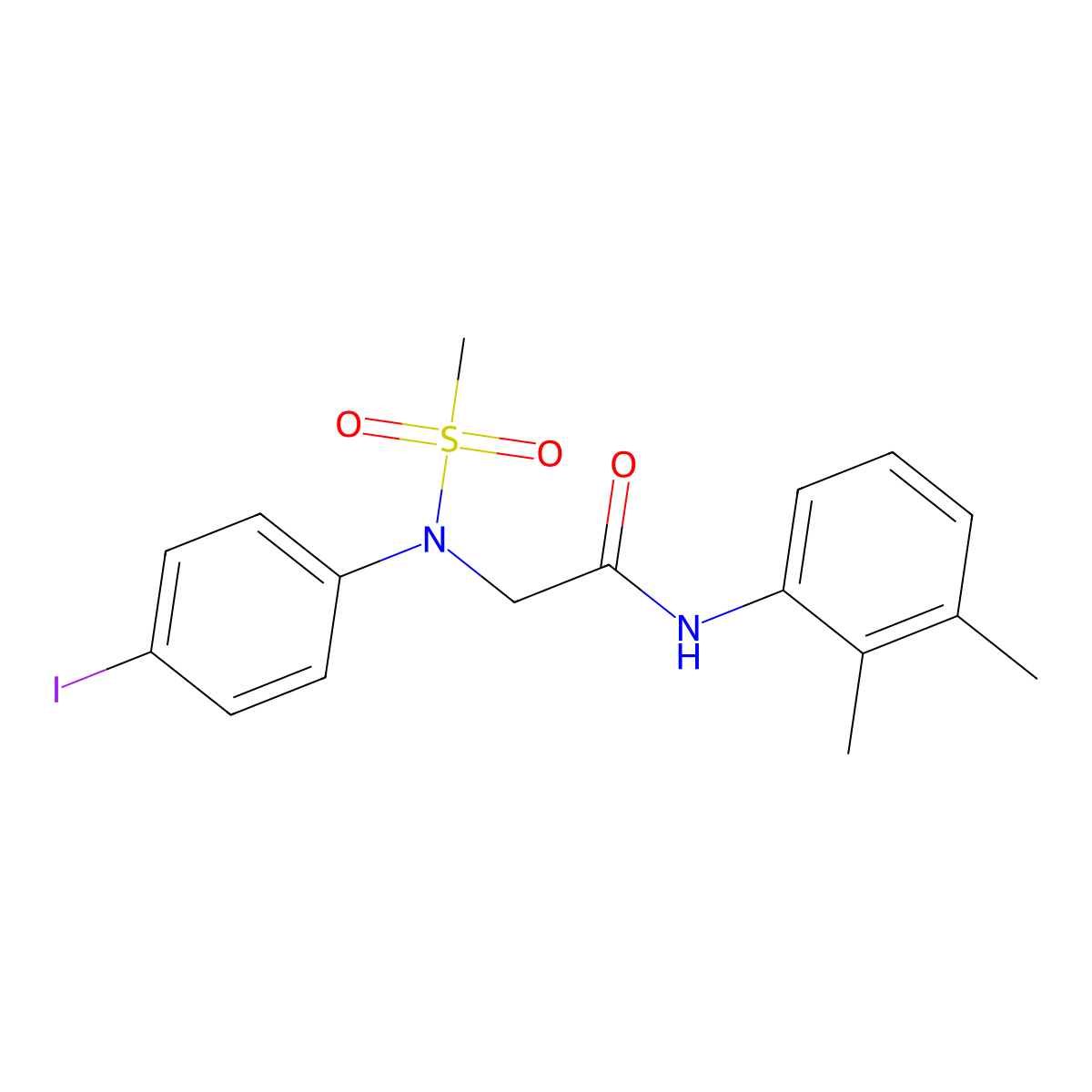 N-(2,3-dimethylphenyl)-2-(4-iodo-N-methylsulfonylanilino)acetamide molecular structure, CAS 531532-73-7