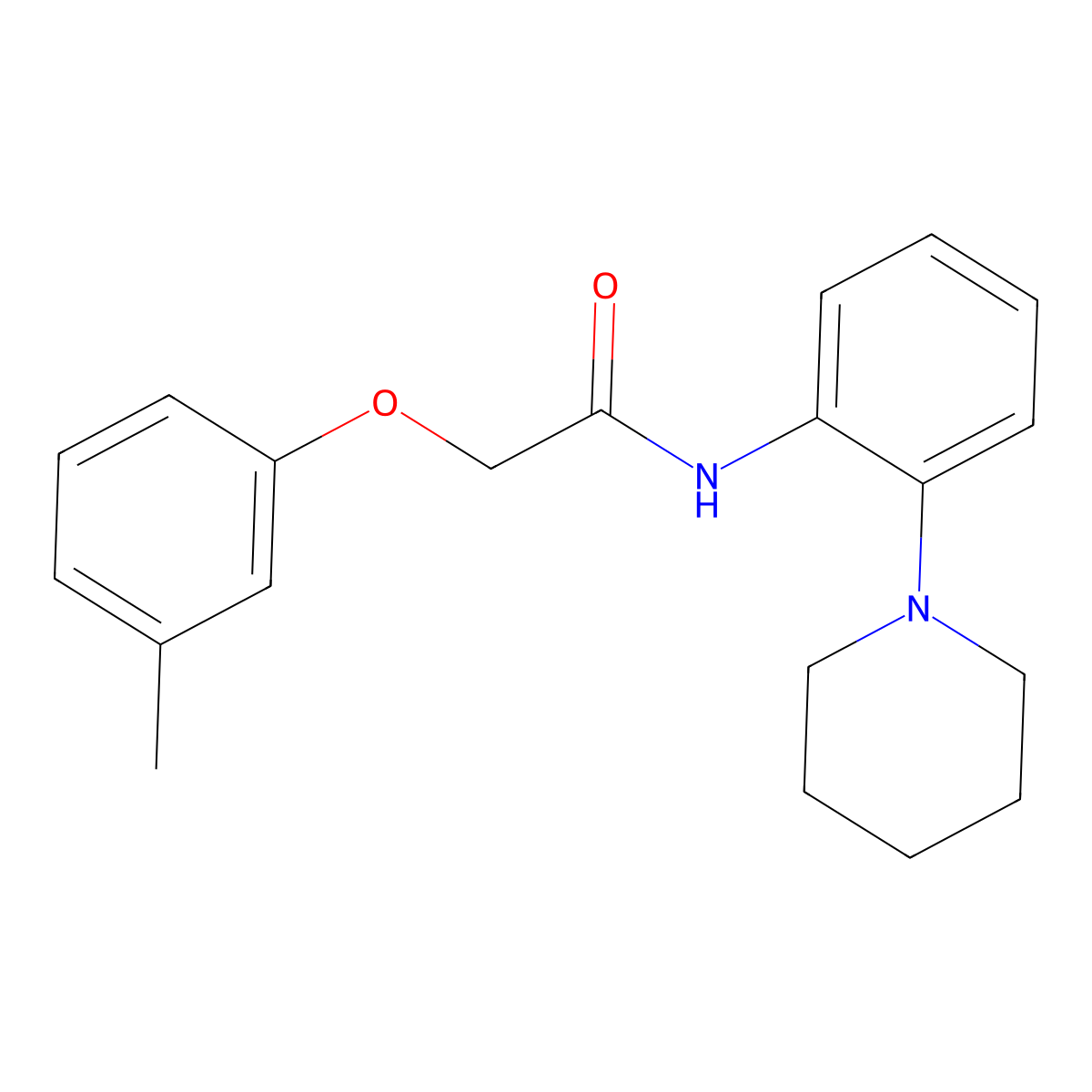 2-(3-methylphenoxy)-N-(2-piperidin-1-ylphenyl)acetamide molecular structure, CAS 531533-20-7