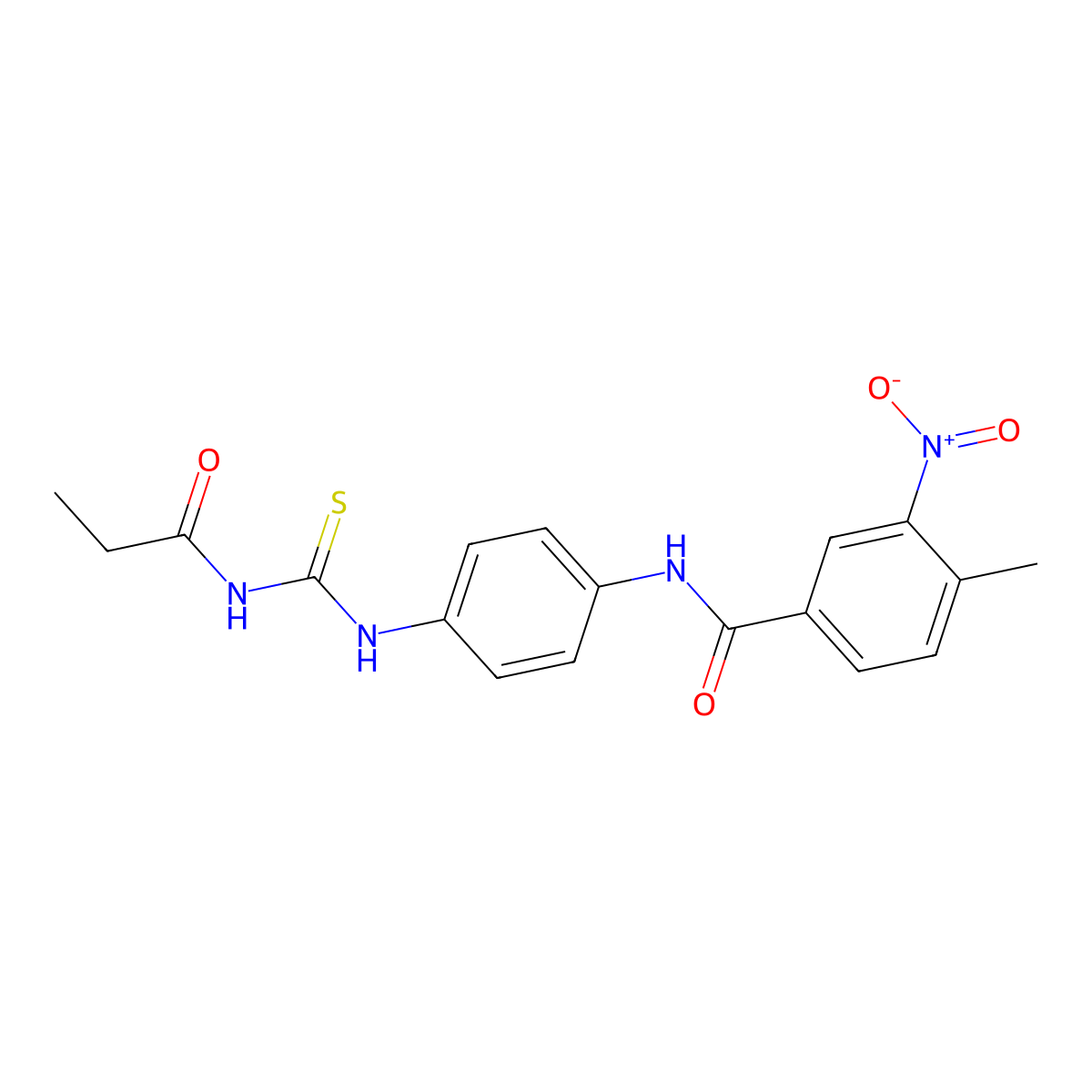 4-methyl-3-nitro-N-[4-(propanoylcarbamothioylamino)phenyl]benzamide molecular structure, CAS 531533-33-2