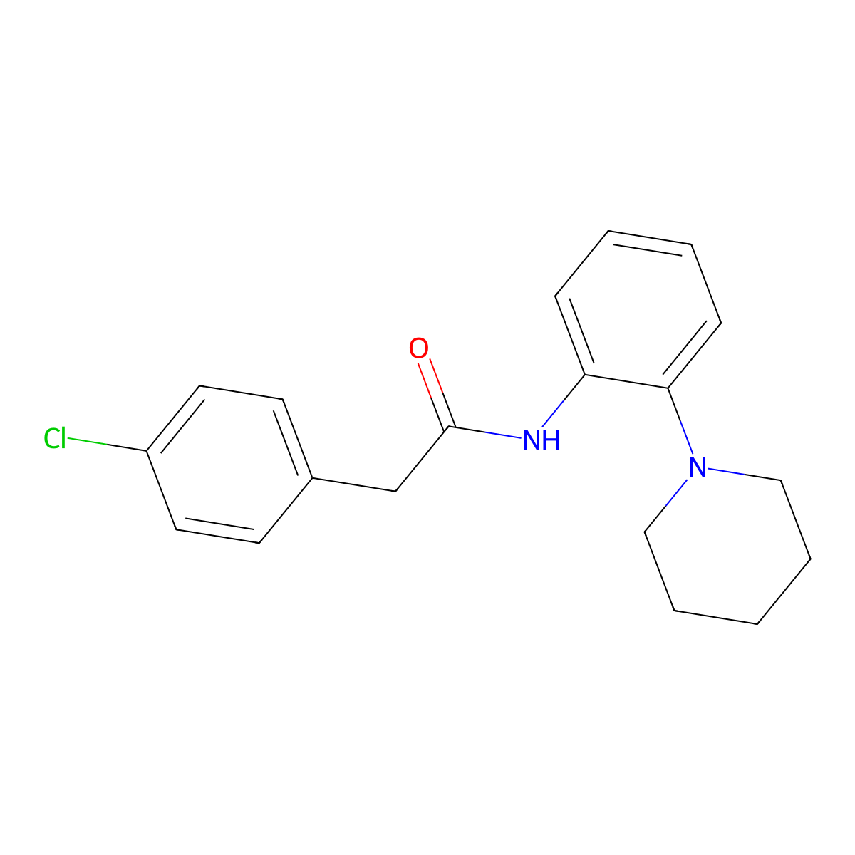 2-(4-chlorophenyl)-N-(2-piperidin-1-ylphenyl)acetamide molecular structure, CAS 531533-57-0