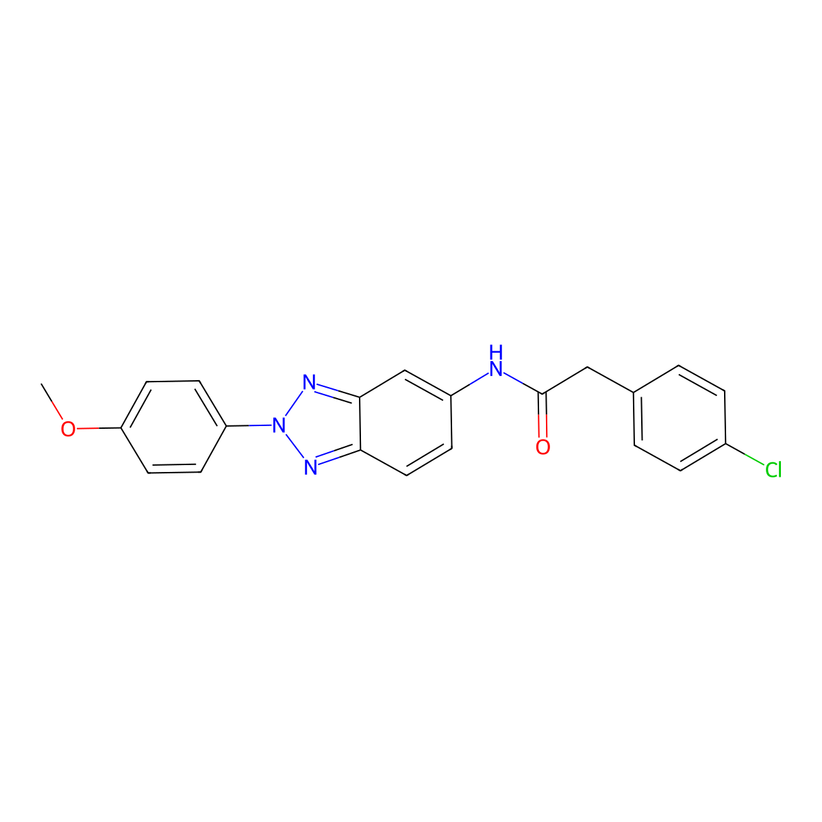 2-(4-chlorophenyl)-N-[2-(4-methoxyphenyl)benzotriazol-5-yl]acetamide molecular structure, CAS 531534-40-4