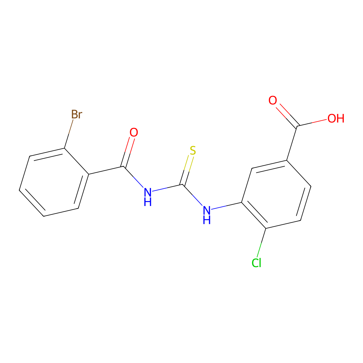 3-({[(2-Bromophenyl)carbonyl]carbamothioyl}amino)-4-chlorobenzoic acid molecular structure, CAS 531534-55-1