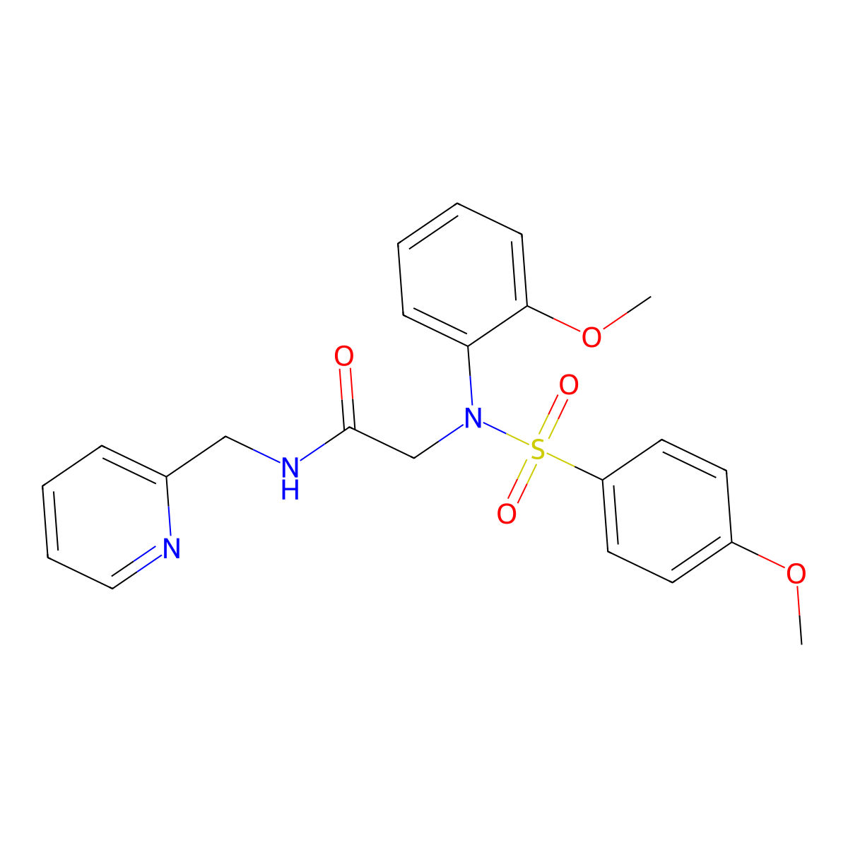 2-(2-methoxy-N-(4-methoxyphenyl)sulfonylanilino)-N-(pyridin-2-ylmethyl)acetamide molecular structure, CAS 531535-14-5