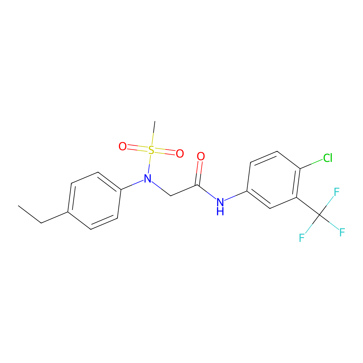 N-[4-chloro-3-(trifluoromethyl)phenyl]-2-(4-ethyl-N-methylsulfonylanilino)acetamide molecular structure, CAS 531535-17-8
