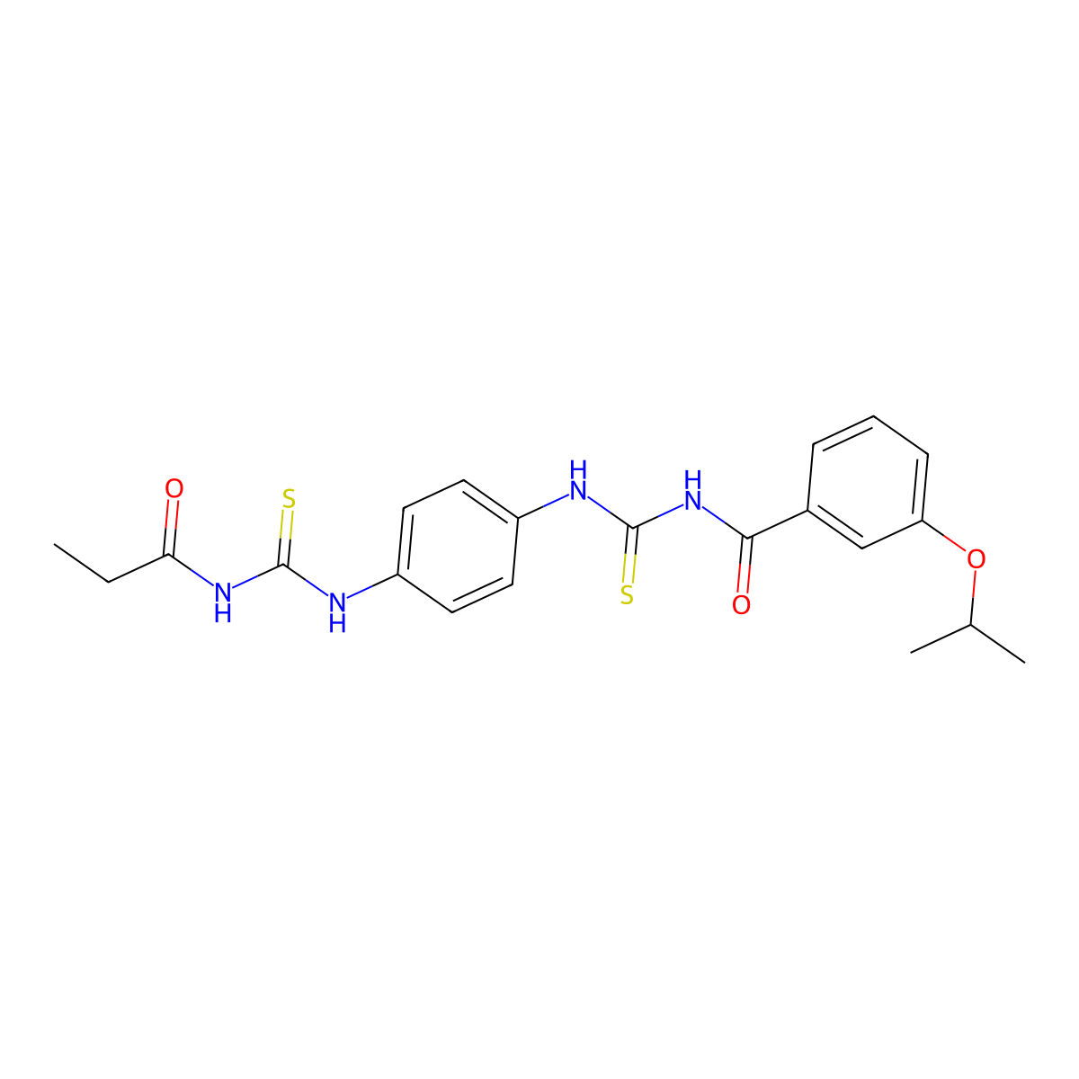 N-[[4-(propanoylcarbamothioylamino)phenyl]carbamothioyl]-3-propan-2-yloxybenzamide molecular structure, CAS 531535-21-4
