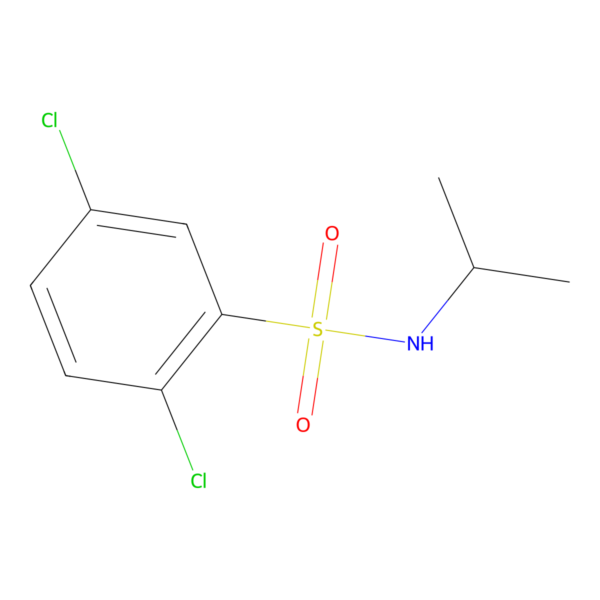 2,5-dichloro-N-propan-2-ylbenzenesulfonamide molecular structure, CAS 531535-88-3
