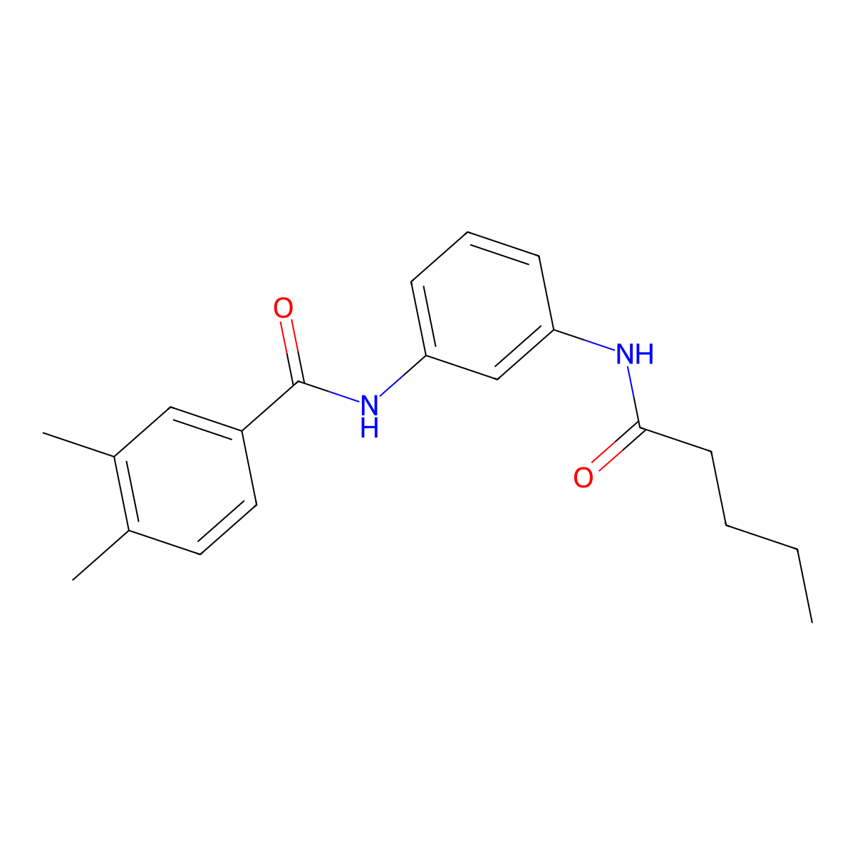 3,4-dimethyl-N-[3-(pentanoylamino)phenyl]benzamide molecular structure, CAS 531536-05-7