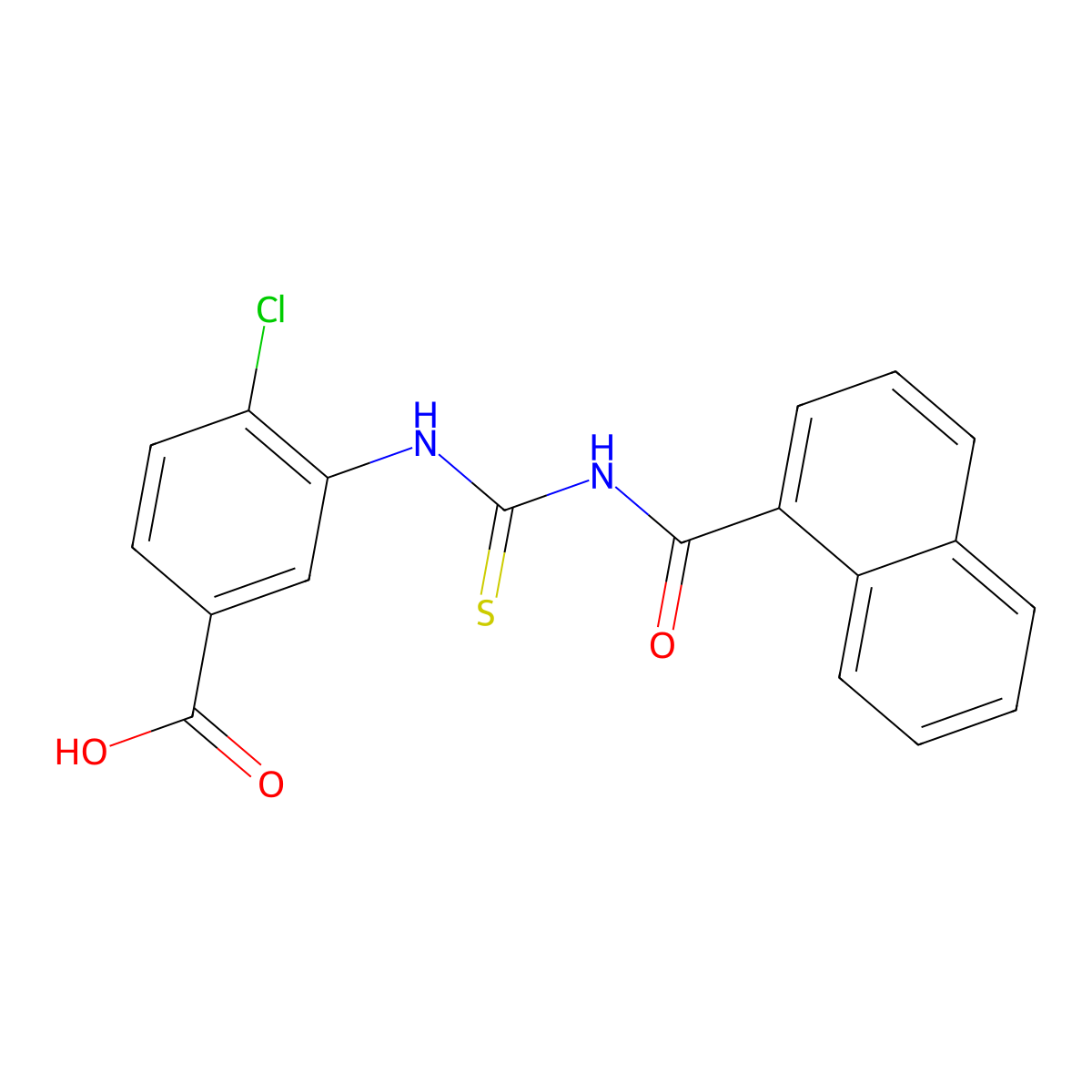 4-Chloro-3-{[(naphthalen-1-ylcarbonyl)carbamothioyl]amino}benzoic acid molecular structure, CAS 531537-02-7
